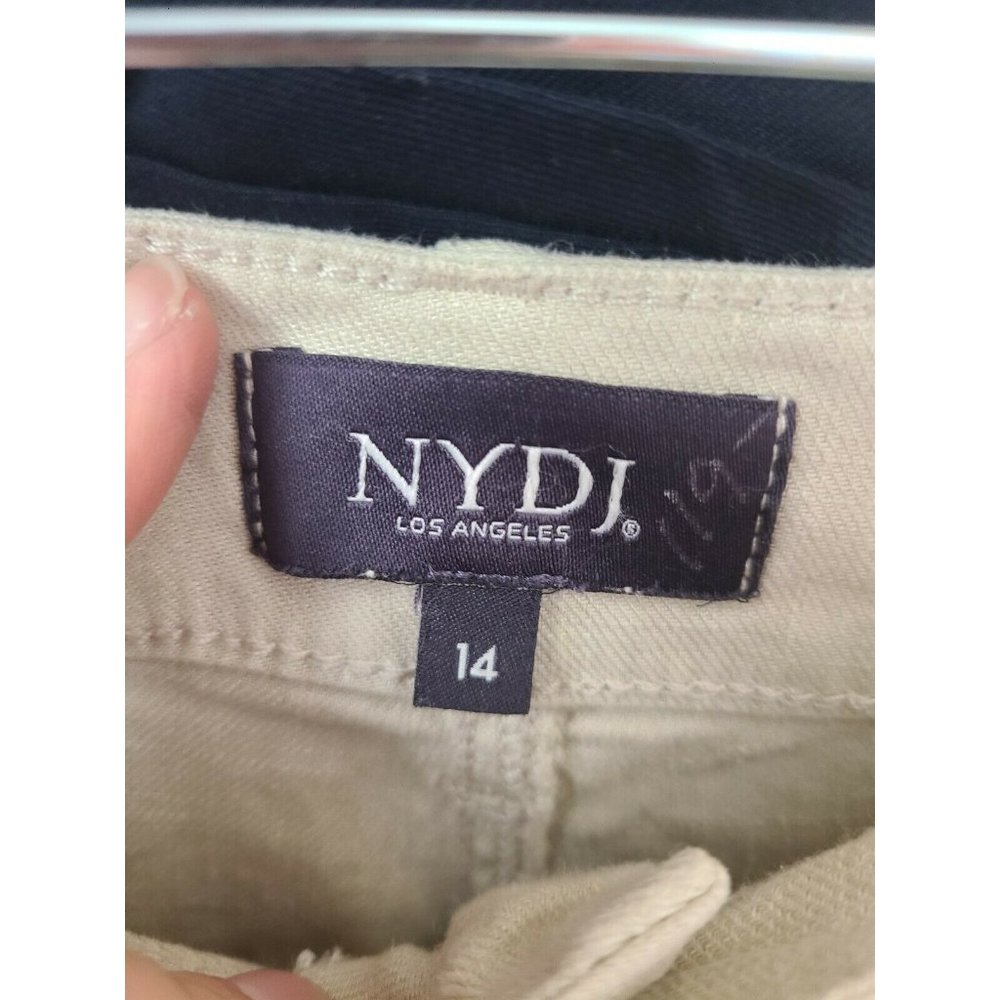 NYDJ Beige Linen Blend Slimming Fit Wide Leg Pants Plus Size 14 - Picture 5 of 7